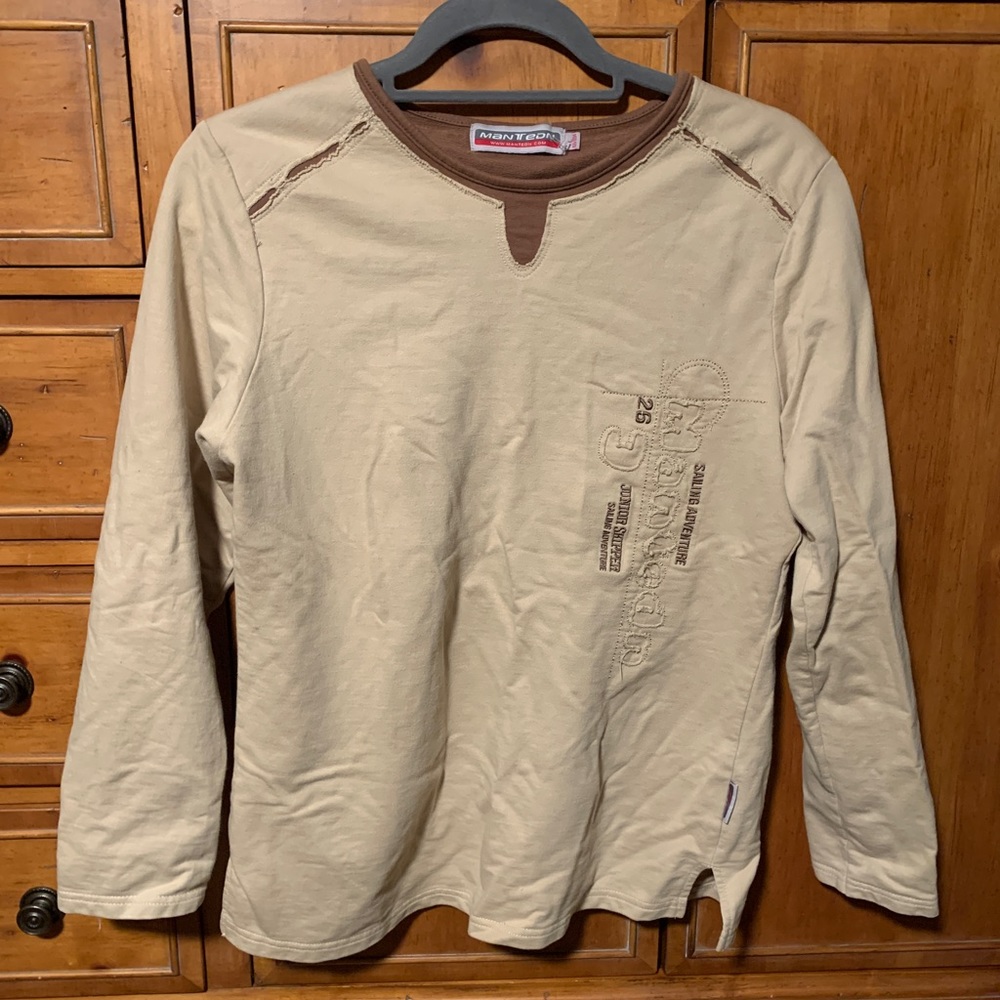 EUC MANTEDN BEIGE TOP, large (juniors)